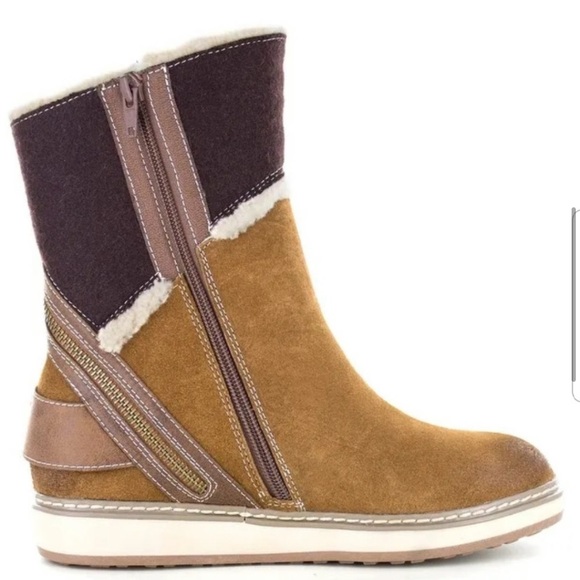 🆕White Mountain Caramel Fur Suede Leather Boots - Picture 3 of 15